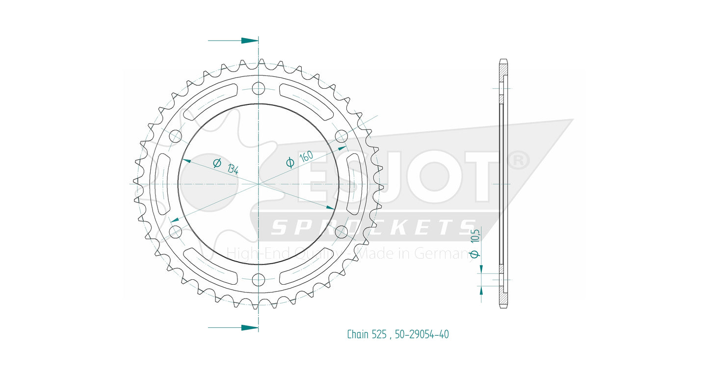 Couronne Acier 40 Dents - Pas 525 - Similaire JTR1317