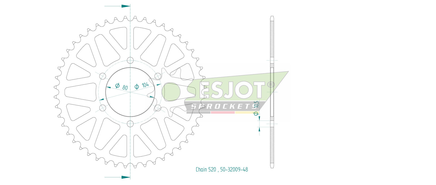Couronne Acier 48 Dents - Pas 520 - Similaire JTR1478
