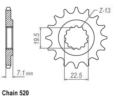 Pignon 15 Dents - Pas 520 - Similaire JTF434
