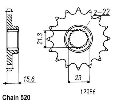 Pignon 15 Dents - Pas 520 - Similaire JTF577
