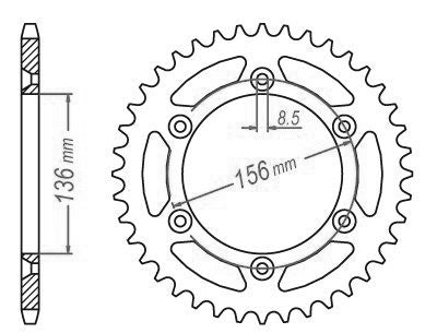 Couronne Acier 43 Dents - Pas 520 - Similaire JTR822