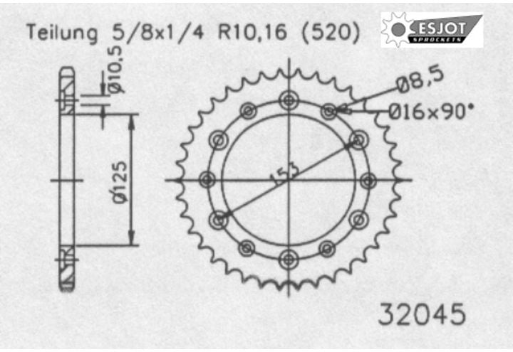 Couronne Acier Ultralight 49 Dents - Pas 520 - Similaire JTR210