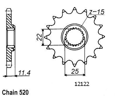 Pignon 17 Dents - Pas 520 - Similaire JTF1902