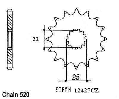 Pignon 13 Dents - Pas 520