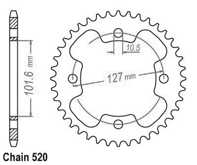 Couronne Acier 37 Dents - Pas 520 - Similaire JTR1480