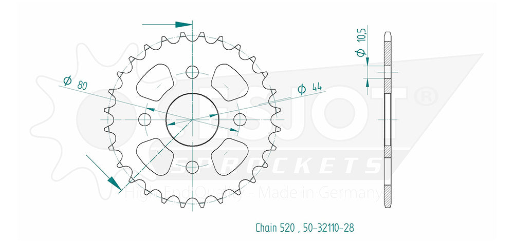 Couronne Acier 28 Dents - Pas 520