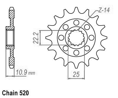 Pignon Ultralight 17 Dents - Pas 520 - Similaire JTF707