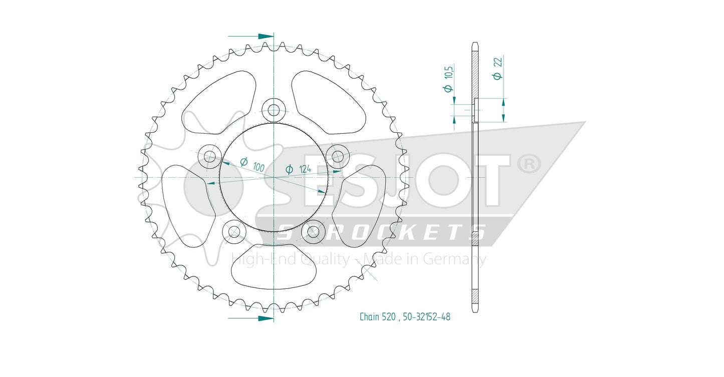 Couronne Acier 48 Dents - Pas 520 - Similaire JTR746