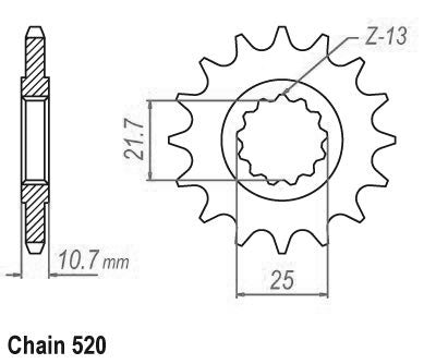 Pignon 16 Dents - Pas 520 - Similaire JTF1595
