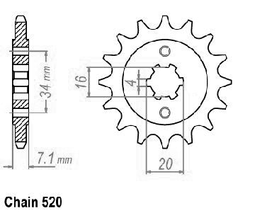 Pignon 13 Dents - Pas 520 - Similaire JTF1903