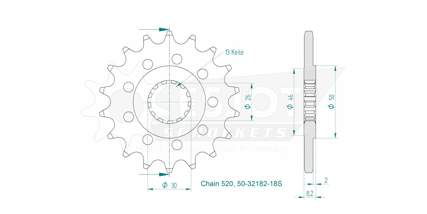 Pignon Ultralight 18 Dents - Pas 520 - Similaire JTF1184
