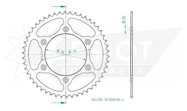 Couronne Acier Ultralight 50 Dents - Pas 520