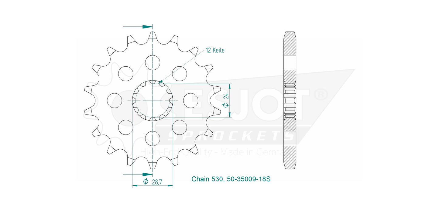 Pignon Ultralight 18 Dents - Pas 530 - Similaire JTF517