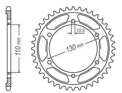 Couronne Acier 44 Dents - Pas 530 - Similaire JTR479