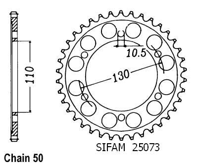 Couronne Acier 47 Dents - Pas 530 - Similaire JTR479