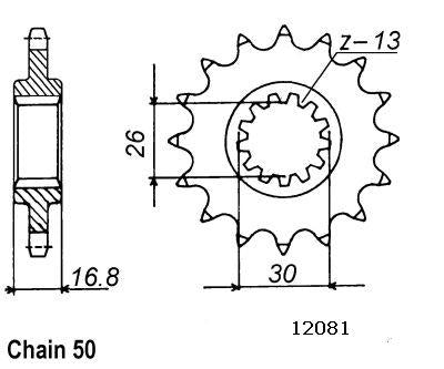 Pignon 16 Dents - Pas 530 - Similaire JTF333