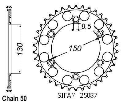 Couronne Acier 40 Dents - Pas 530 - Similaire JTR298