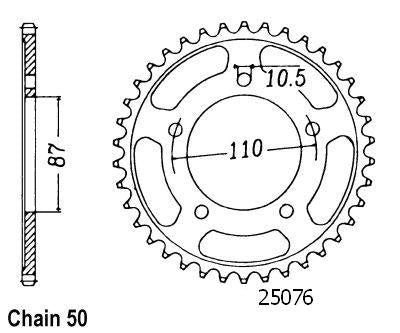 Couronne Acier 45 Dents - Pas 530 - Similaire JTR829