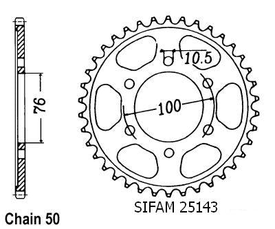Couronne Acier 43 Dents - Pas 530 - Similaire JTR816