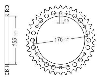 Couronne Acier 43 Dents - Pas 530 - Similaire JTR2011