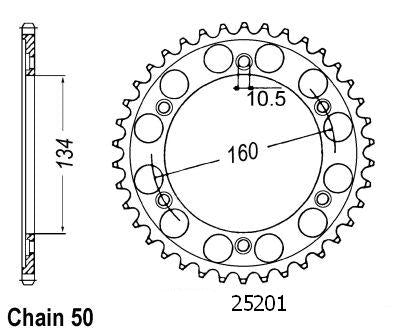 Couronne Acier 42 Dents - Pas 530 - Similaire JTR1306