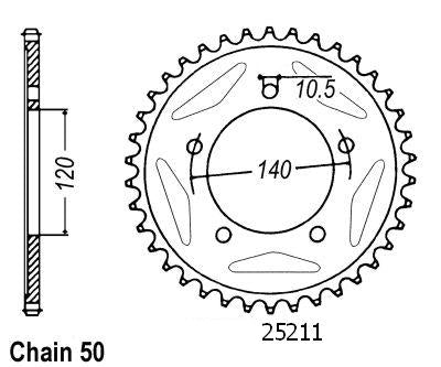 Couronne Acier 45 Dents - Pas 530 - Similaire JTR1797