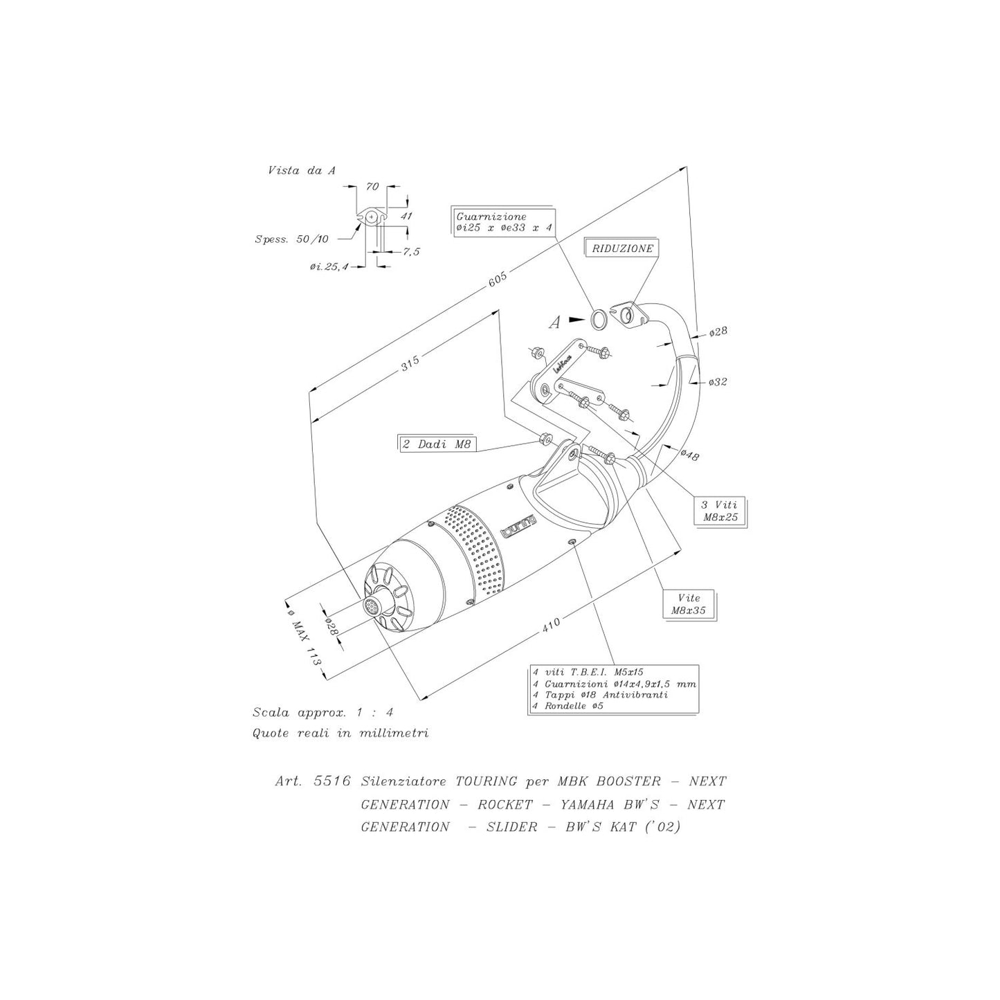 Ligne Complète TOURING BOOSTER KAT/NEXT GENERATION KAT air cooled - Homologué