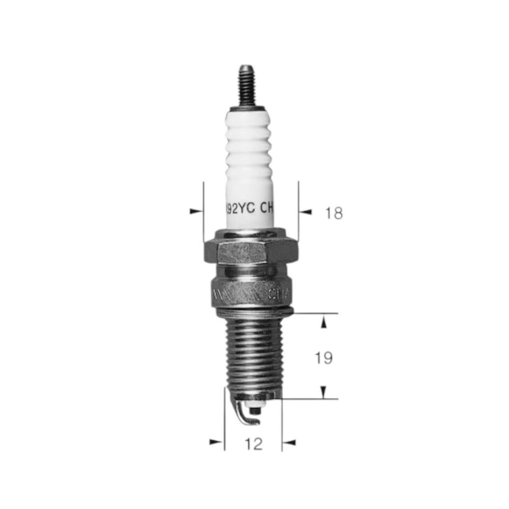 Bougie 8809 Ø12mm Culot: 19mm Equivalence DR8ES / DPR9EIX-9