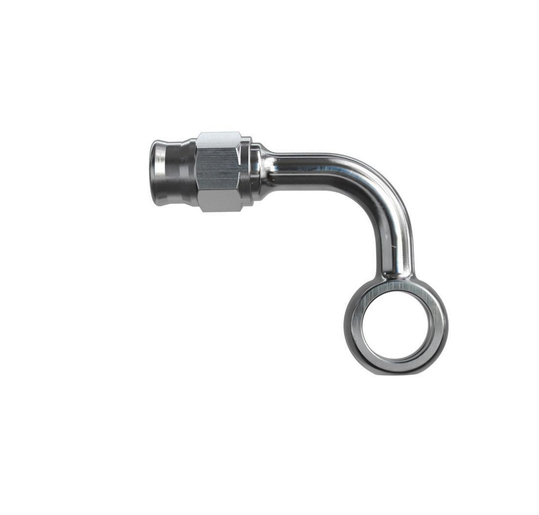 Banjo Acier Plaqué coudé 90° à plat Ø10mm Pour Durite Pré Sertie