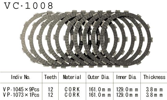 Kit Disques d'Embrayage Garnis Gl1500 Gold Wing 1988/1989