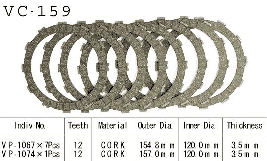 Kit Disques d'Embrayage Garnis Gl1100 1980/1983