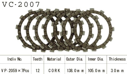 Kit Disques d'Embrayage Garnis Cross Tzr 250 1987/1992