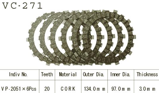 Kit Disques d'Embrayage Garnis Yz 125 J 1982