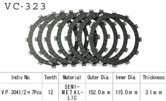 Kit Disques d'Embrayage Garnis Gs 550 E 1977/1982