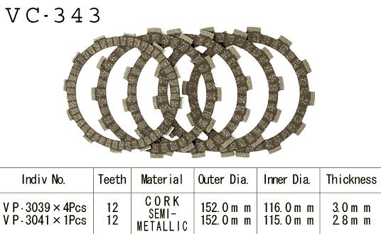Kit Disques d'Embrayage Garnis Dr 250 S 1982/1987