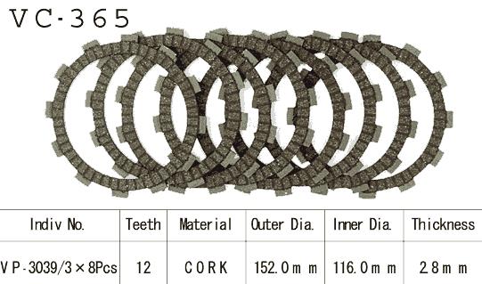 Kit Disques d'Embrayage Garnis Cross Rm 250 1988/1995