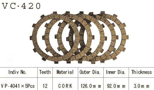 Kit Disques d'Embrayage Garnis Ke125 A 76-83