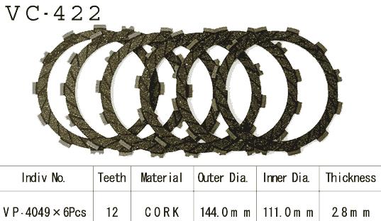 Kit Disques d'Embrayage Garnis Klr250 D 1993/1996