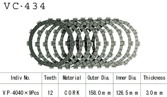 Kit Disques d'Embrayage Garnis Kz1100 Gp 1981/1982