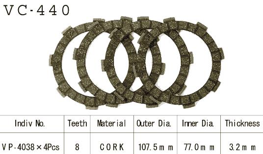 Kit Disques d'Embrayage Garnis Kx80 A1/A2 1979/1980