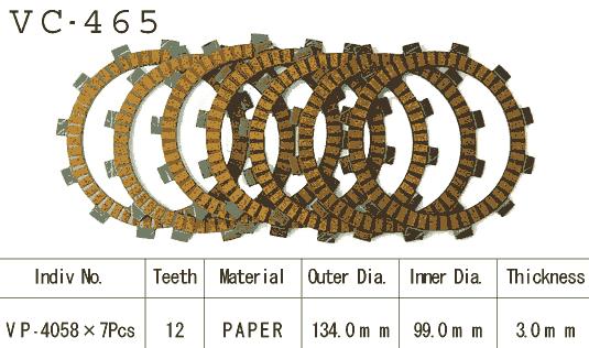 Kit Disques d'Embrayage Garnis Kx125 E1/E2 1986/1987