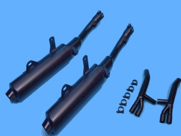 Silencieux Rond ZX10 TOMCAT Ronds Ø100 Noirs Homologués - Vendus par Paire