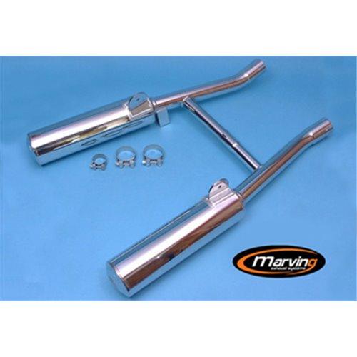 Silencieux Rond VX 800 Ø100 Chromés Homologués - Vendus par Paire