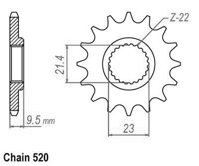 Pignon 16 Dents - Pas 520 - Similaire JTF1577