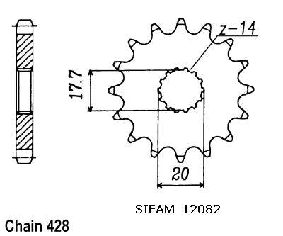 Pignon 15 Dents - Pas 428 - Similaire JTF558