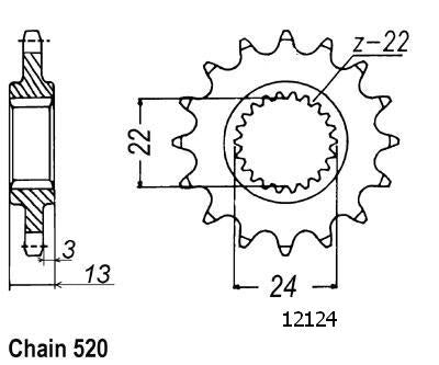 Pignon 16 Dents - Pas 520 - Similaire JTF1126