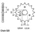 Pignon 12 Dents - Pas 520 - Similaire JTF1445