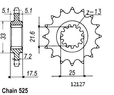 Pignon 15 Dents - Pas 525 - Similaire JTF297