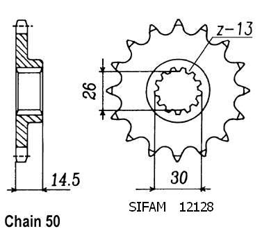 Pignon 18 Dents - Pas 530 - Similaire JTF340