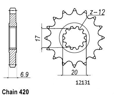 Pignon 11 Dents - Pas 420 - Similaire JTF1120